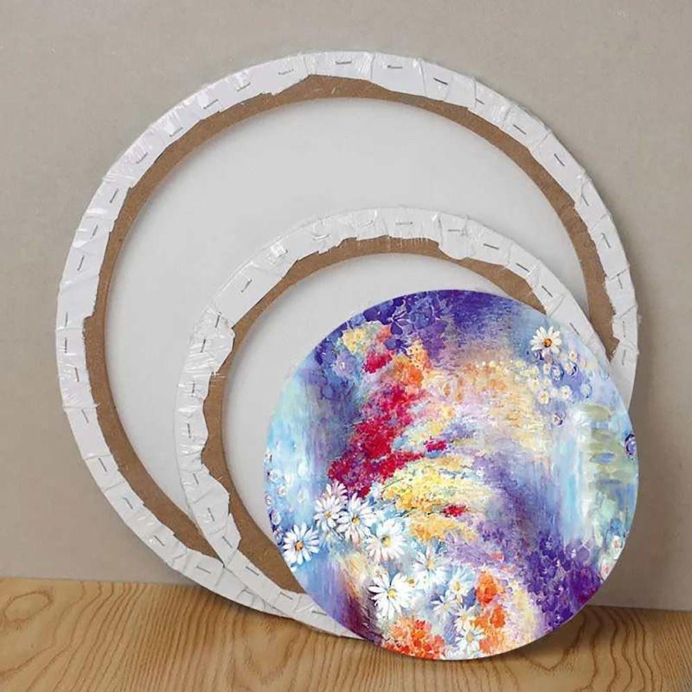 1Pcs Pure Cotton Drawing Panels Blank Painting Boards Durable Round Painting Canvas