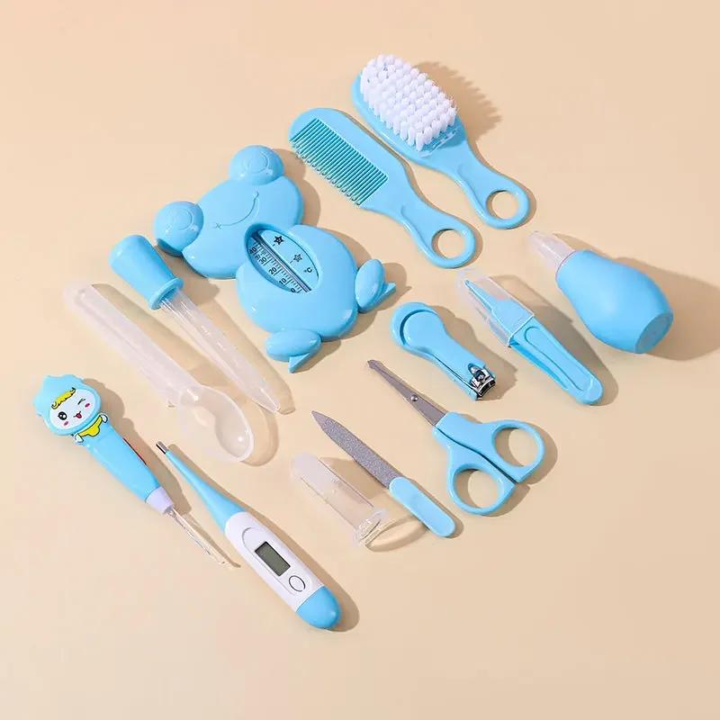 13-Piece Baby Care Gift Set-Nursing Kit with Shampoo Brush Bath Water Temperature Gauge Nail Clippers & Thermometer for Infants