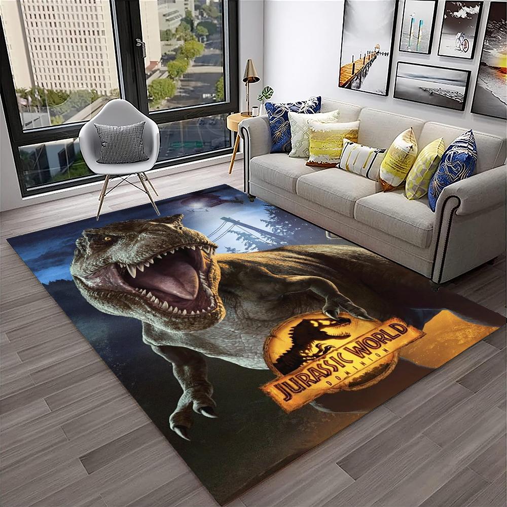 Jurassic Park Dinosaur Cartoon Child Carpet Rug for Home Living Room Bedroom Sofa Doormat Decor,Play Area Rug Non-slip Floor Mat