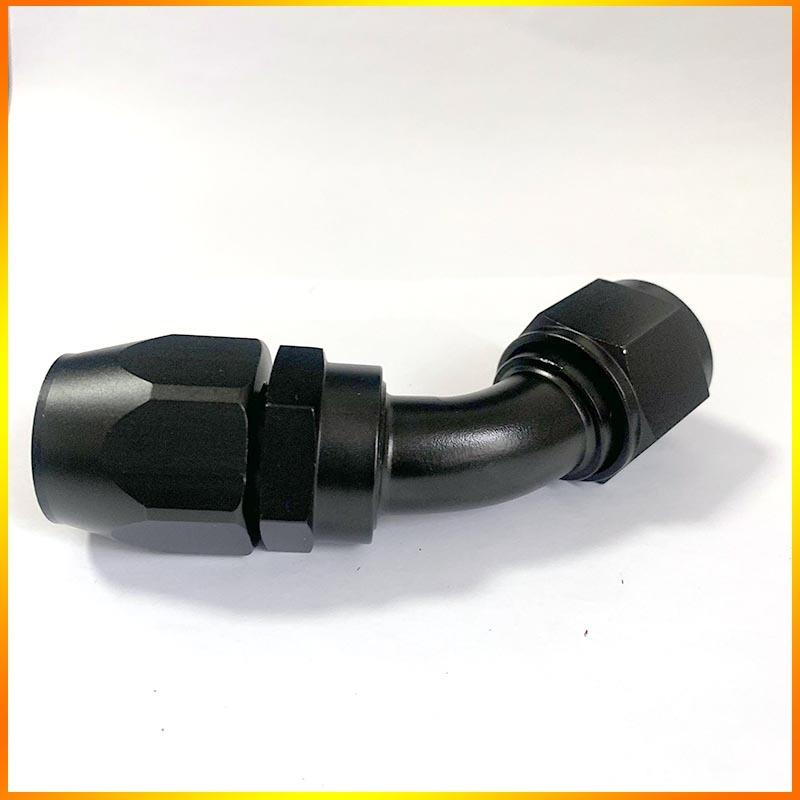 2PCS Swivel Hose End Fitting AN4AN6AN8AN10AN12 Fittings Adapter 0°/45°/90°180°  Aluminum Oil Fuel Line Reusable Universal  Black