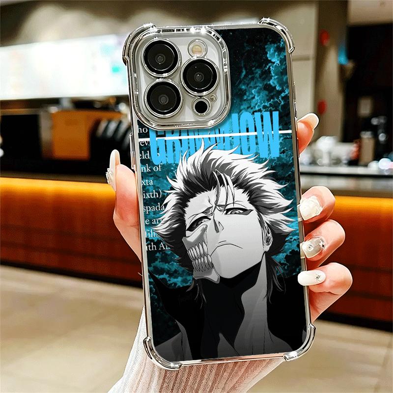 Bleach Grimmjow 6 Plating Phone Case For Iphone 16 17 Pro Max Air 16E 14 15 Plus 12 13 Mini Anti-Fall Airabag Cover