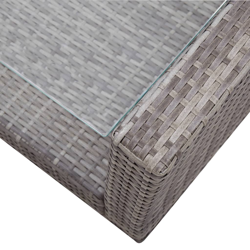 4 Piece Garden Lounge Set with Cushions Poly Rattan Grey