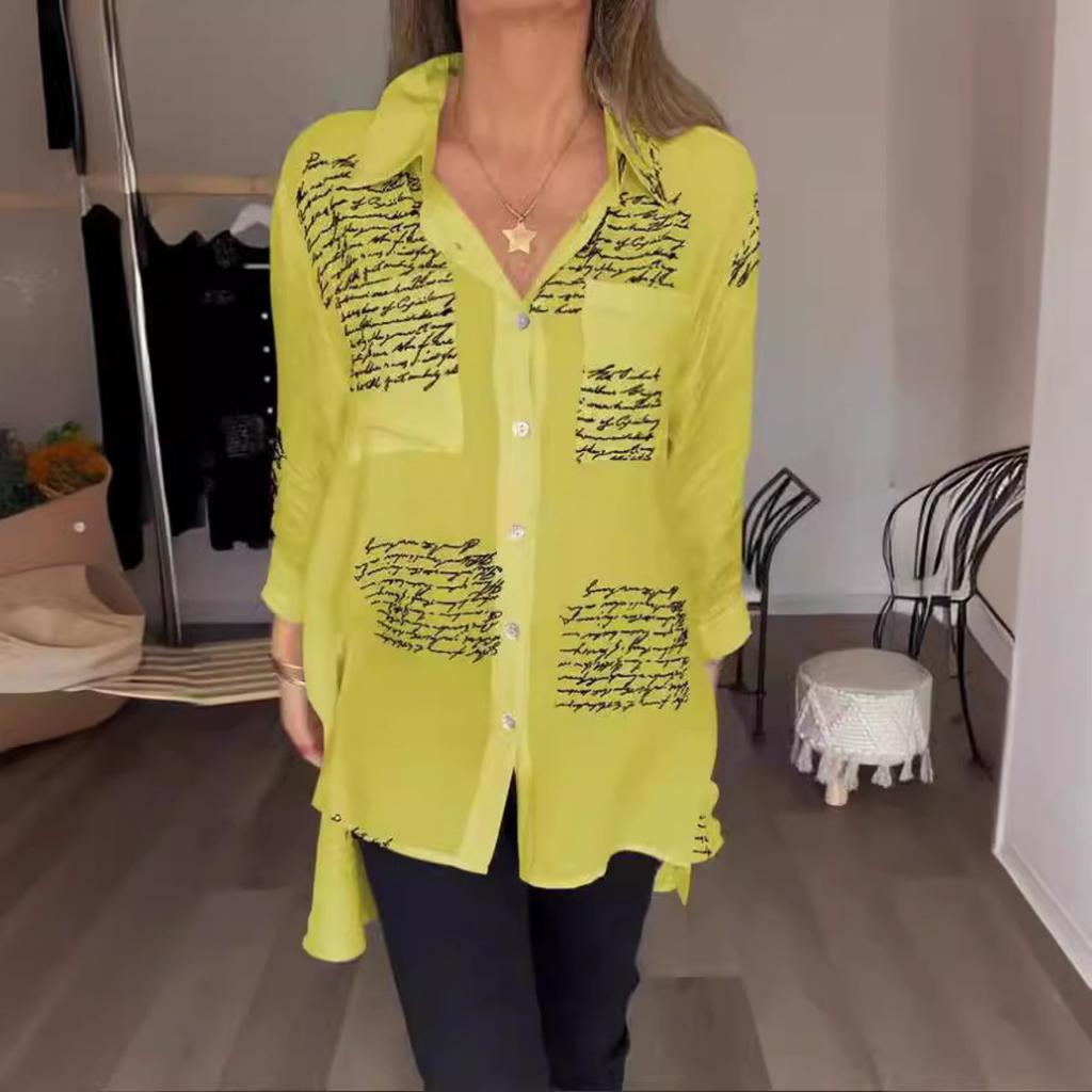 New Cross-border Spring Dovetail Pendulum, Independent Station Fashion Printed Shirt Women