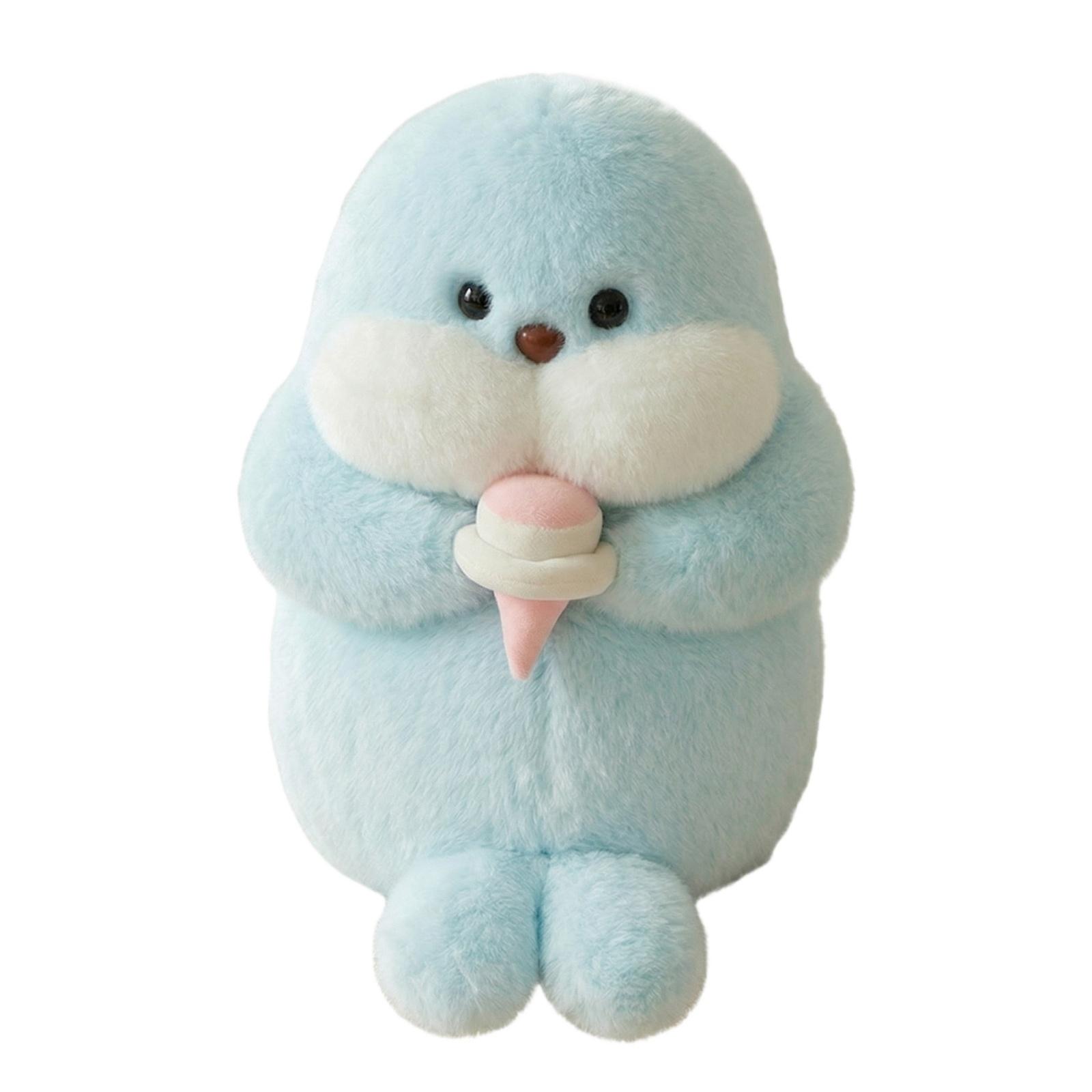 

Plush Stuffed Animal Doll Soft Plush Toy Sitting Design Holding Ice Cream Cone Cute Character Figure One Size