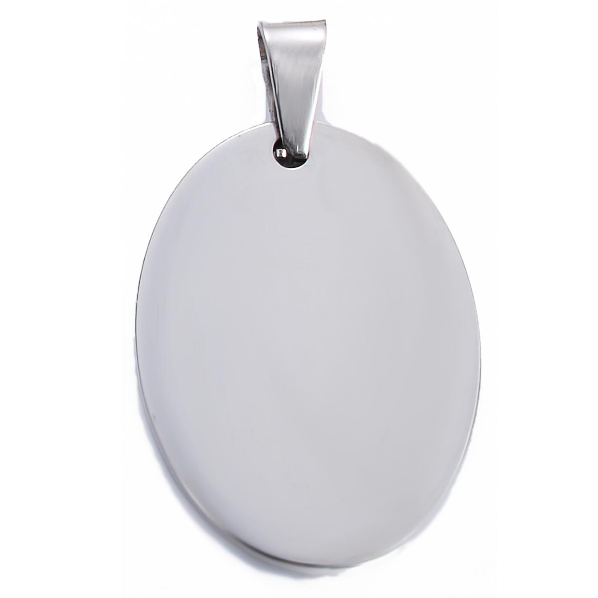 5Pcs Unisex Jewelry Stainless Steel  Oval Shape Dog Tags Pendant Necklace Jewelry