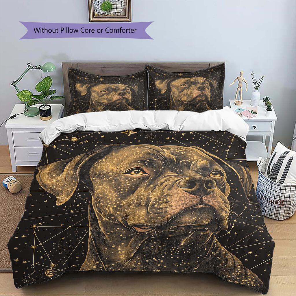 Pitbull Pattern Bedding Home Decoration Birthday Gift (1 * duvet cover + 2 * pillowcase, without core)