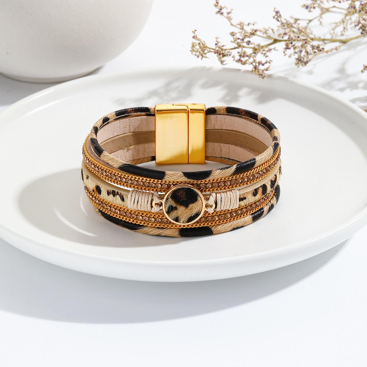 

Women Leopard Printing Wrist Bracelet Girls Anniversary Jewelry Accesspries сірий колір