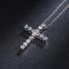 Huitan Delicate Crystal Heart Cross Pendant Necklaces for Women Shiny CZ Nice Anniversary Gift Fashion Versatile Female Necklace