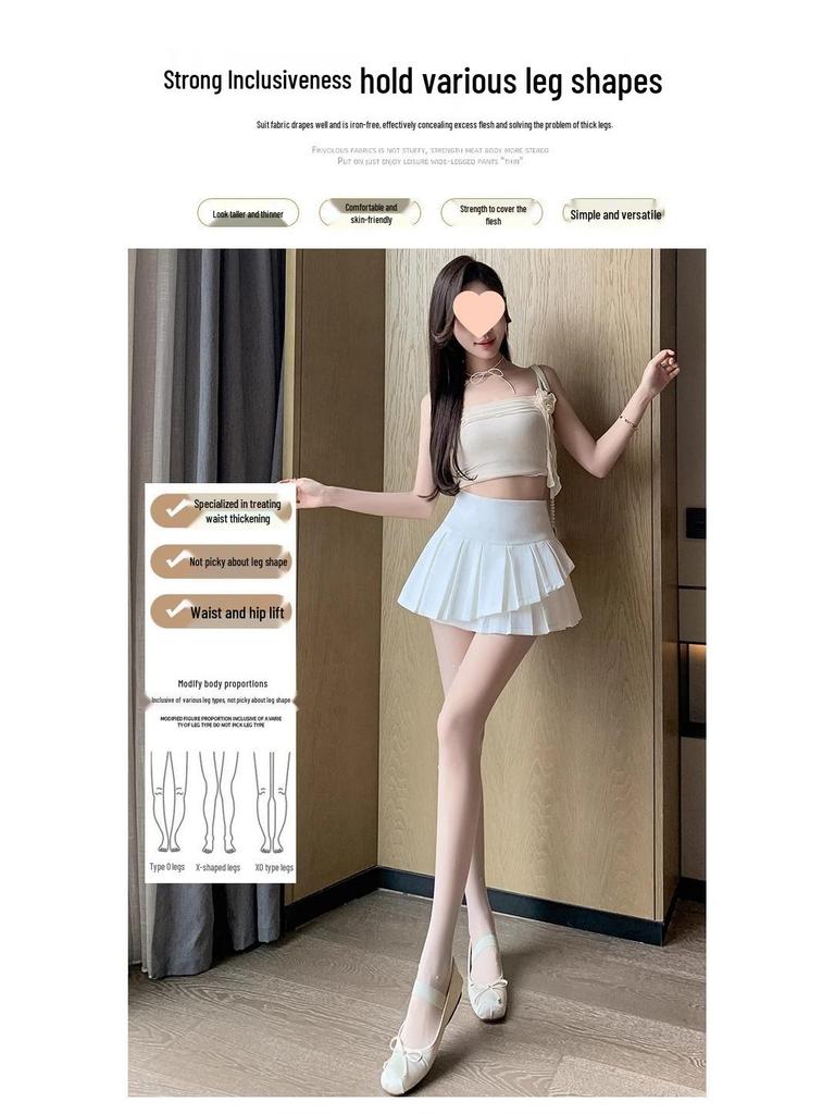Women's 2026 Summer A-Line High Waist Pleated Skirt Suit