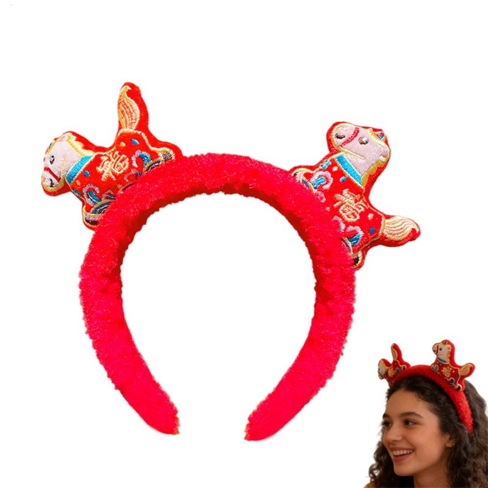 New Years Headband 2026 Horse Year Headwear Photo Booth Costume Headband For Boys Girls Students Festival Attendees Event Guests