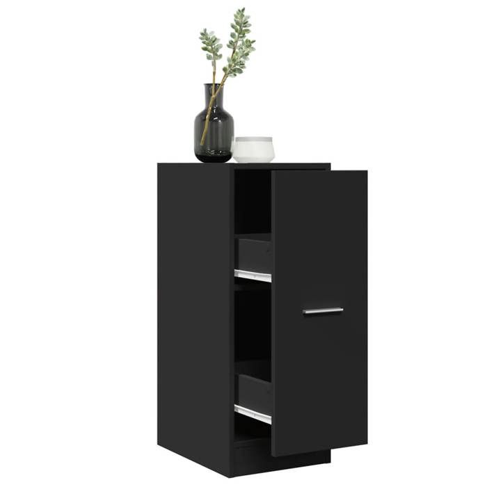 VidaXL Armoire d'apothicaire noir 30x41x77,5 cm bois d'ingénierie, coffre d'apothicaire, meuble d'apothicaire, coffre à 855152