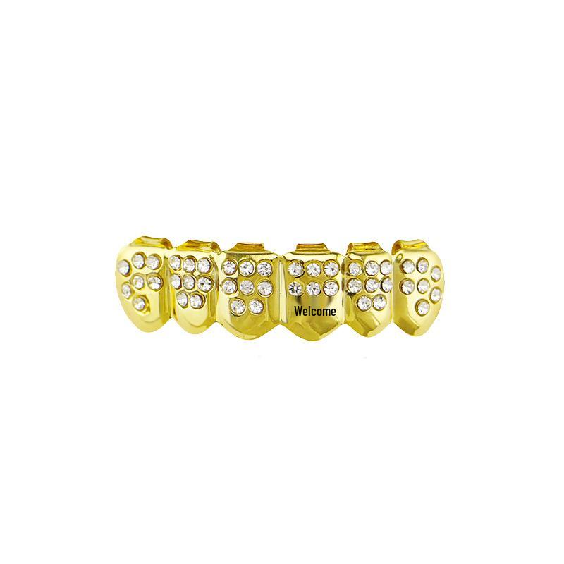 18K Gold-Plated Hollow Vampire Fangs Grills - Halloween Hip-Hop Costume Jewelry
