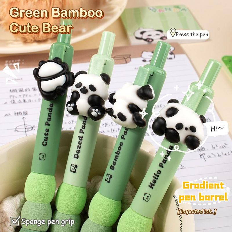 4Pcs Kawaii Capybara Panda Gel Pens Writing Smooth Pens Cartoon Pressing Neutral Pens Aesthetic Stationery Office Supplies Gifts