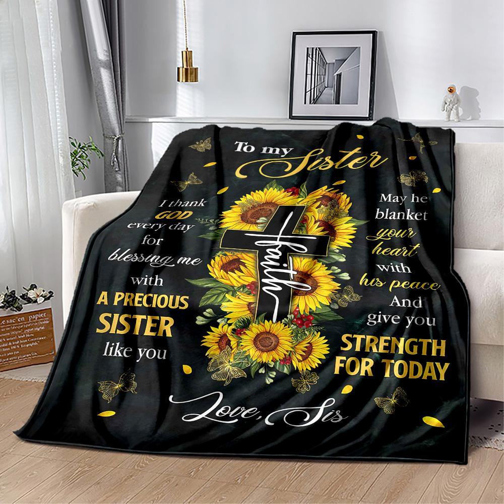 1pc Sunflower Field Bloom blanket Soft and Warm for Sofa Office Camping Travel Livingroom Great Gift for Friends and Family Comfortable All Seasons
