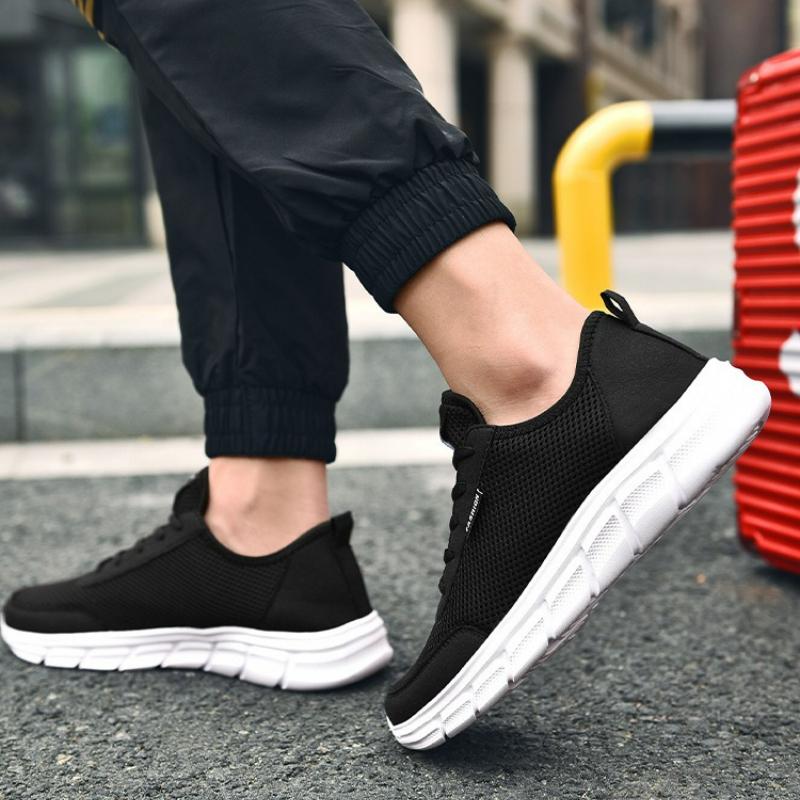 Men's Shoes Mesh Sneakers New Fashion Lace Up Man Casual Shoes Plus Size 39-48 Walking Flats Lightweight Men Running Shoes Tenis