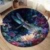 Beautiful dragonfly Round Area Rug,Carpet Rug for Living Room Bedroom Sofa Playroom Decor,Non-slip Floor Mat