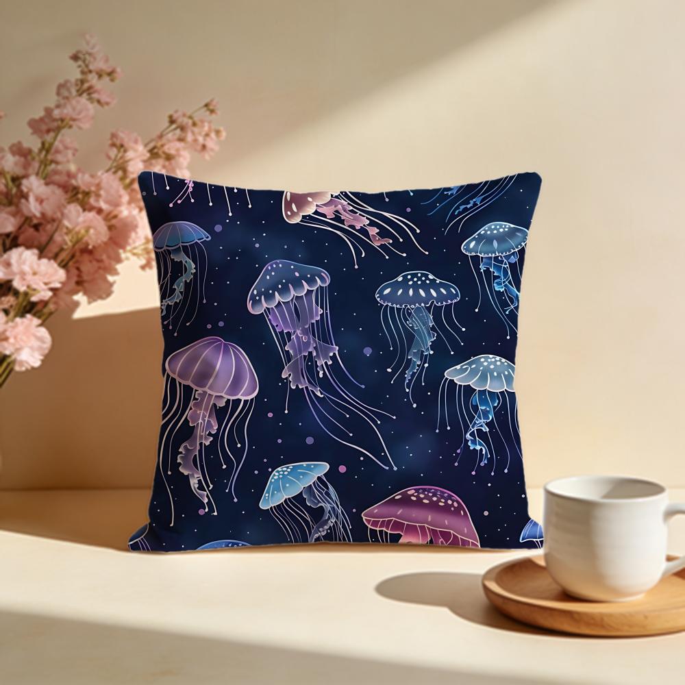 Glowing Jellyfish Cushion Cover Soft Pillow Cases for Home Bedroom Living Room Sofa