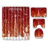Christmas Printed Shower Curtain Floor Mat Four-Piece Bathroom Toilet Non-Slip Absorbent Carpet Toilet Non-Slip Door Mat