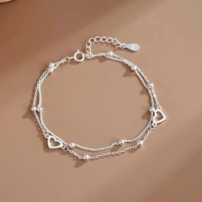 Double-layer Love Bracelet Female Niche Design High-end Girlfriend Student Light Luxury Japanese and Korean Personal Cold Wind Hand Jewelry