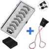 Two Pairs of Magnetic False Eyelashes with Curler - No Glue Needed, European & American Thick Style.