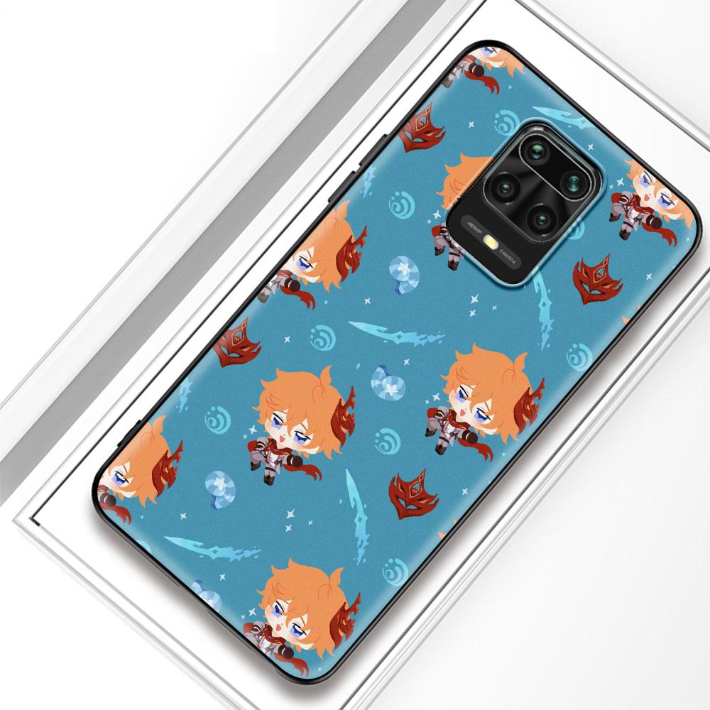 Kreslený silikonový kryt na telefon Genshin Impact pro Xiaomi Redmi Note 10 9S 9 8 Pro 8T 8A 9A 9C 7 7A K40 Měkký kryt Coque Funda