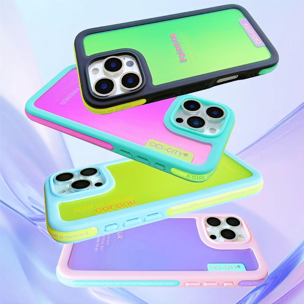 Dopamin-Farbe Magnetische Anti-Kollisions-Handyhülle für iPhone 16/15 Pro Max