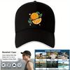 Orange Citrus Slice Graphic Baseball Cap Adjustable Polyester Sporty Snapback Hat for Men Women Casual Outdoor Travel