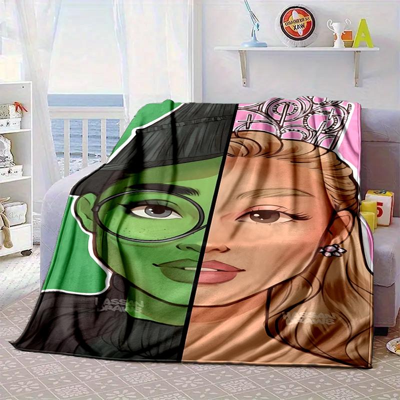 Magic Witch And Friendship Blanket Flannel Blanket for Bed, Sofa, Camping, Hiking, Picnic Essentials, Gift for Family Fan Gifts
