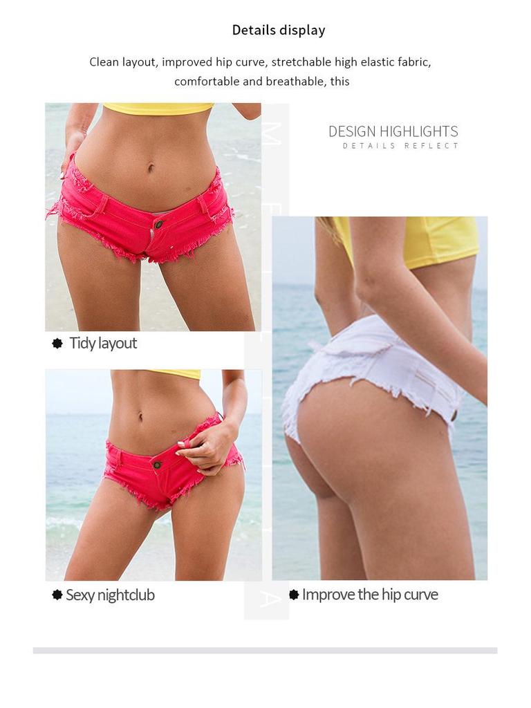 Horké Nové Letní Dámské Džínové Šortky s Nízkým Pasem pro Noční Klub & Bar - Sexy Dámské Oblečení