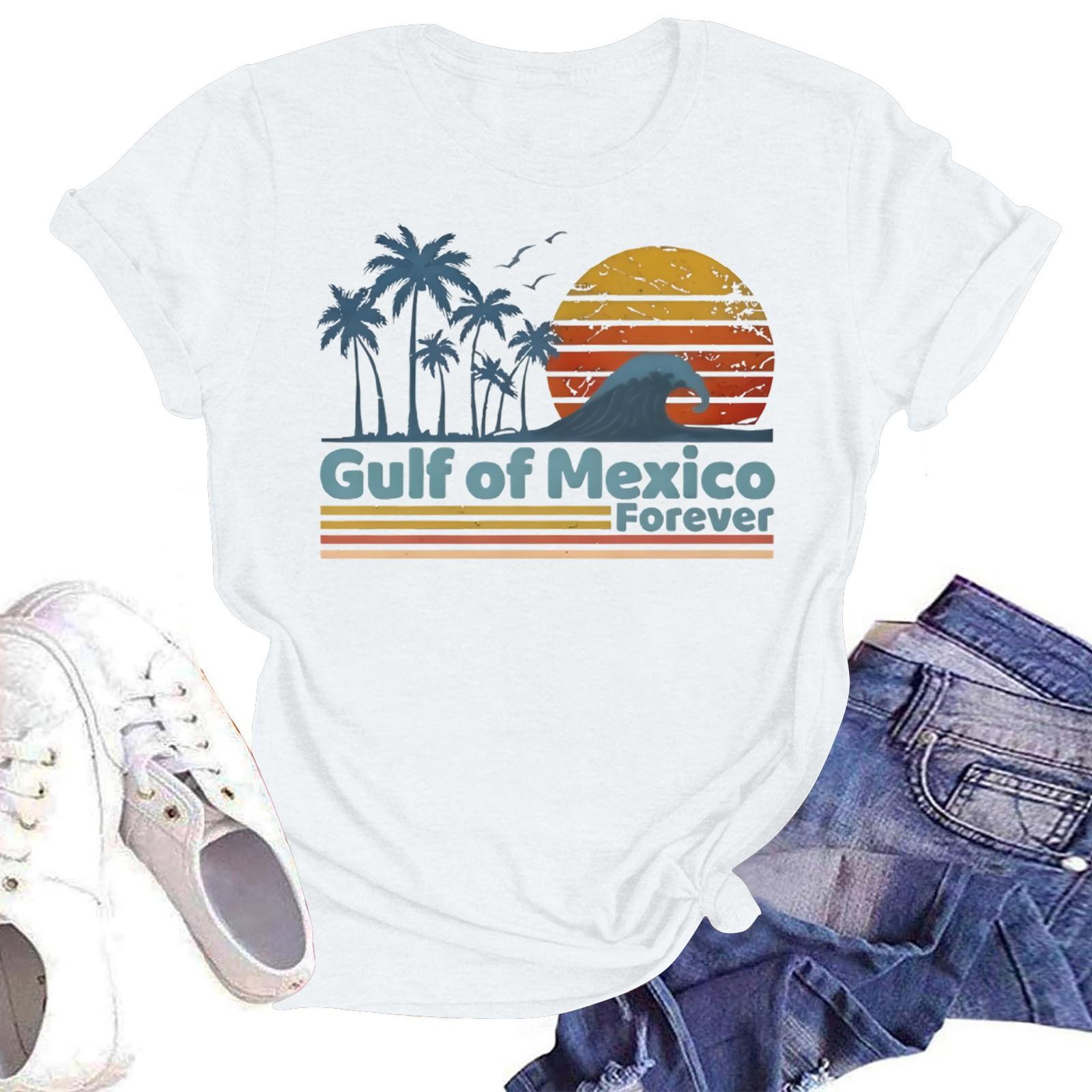 

Жіноча повсякденна модна вулична тонка футболка з коротким рукавом і принтом Мексика XL білий