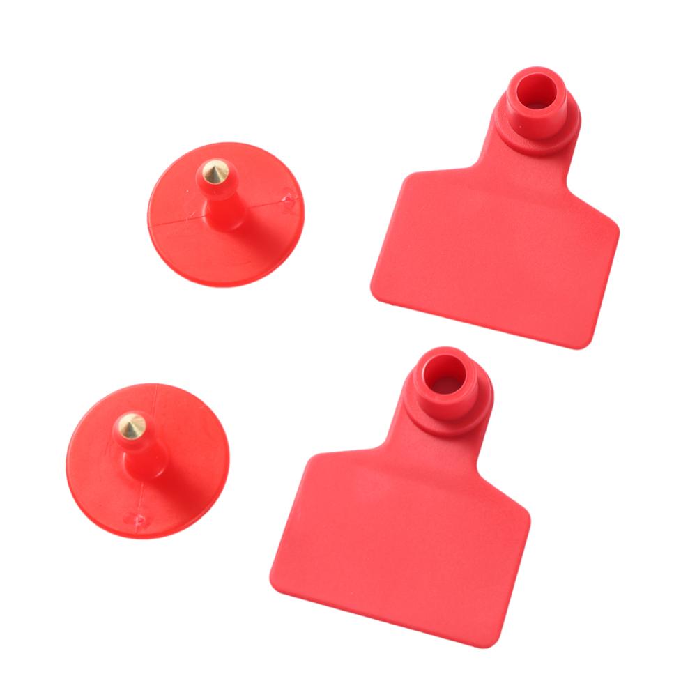 

100 комплектов бирок для ушей животных без слов, бирки для ушей, идентификация животных, устройство для кормления, бирки для ушей для овец, свиней, крупного рогатого скота, сельскохозяйственное оборудование красный