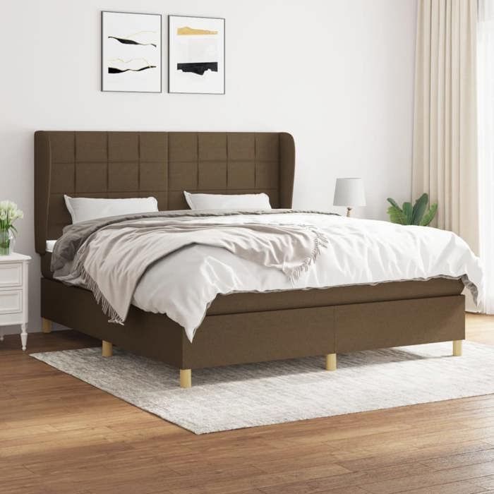 3128544 vidaXL Divan Bed with Mattress Dark Brown 180x200 Cm