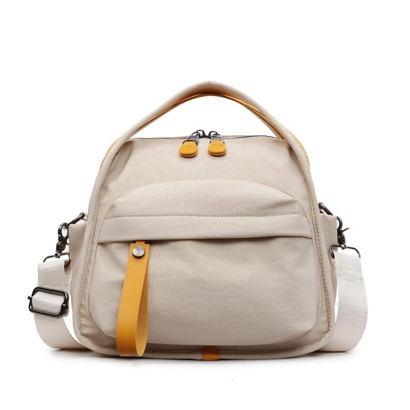 Trendy Solid Color Nylon Crossbody Bag Zippered Pockets Casual City Bags Travel