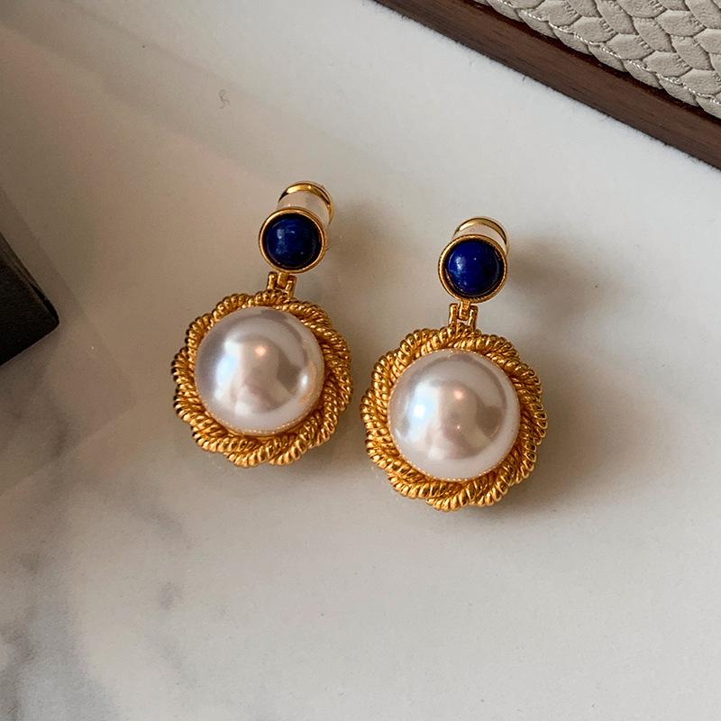 Silver Needle Luxury Pearl Heart Stud Earrings - Versatile, Fashionable Court Style