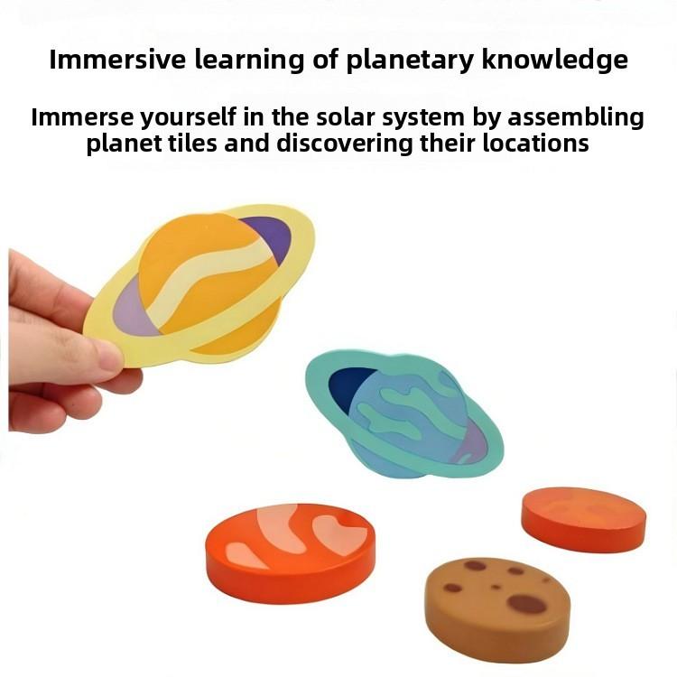 Wooden Baby Early Education Pasting Book With Planet Themes For Toddler Learning Toys