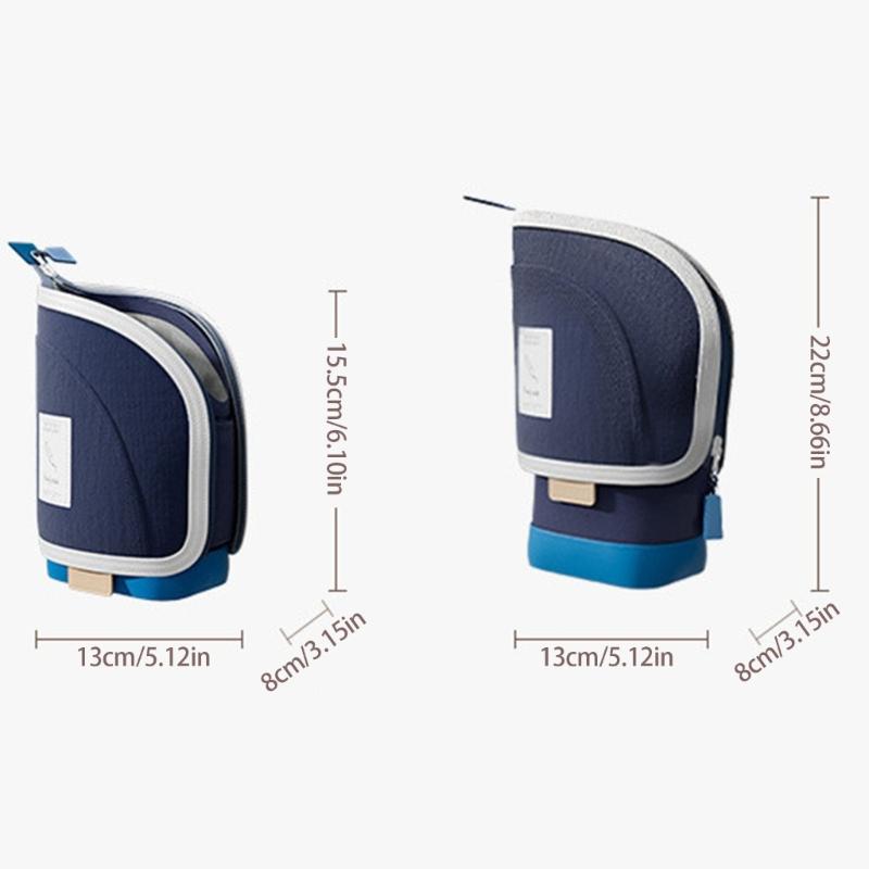 Teleskopisches Mäppchen Ausziehbare Stifttaschen Aufstellbare Stifthaltertasche Reise Kosmetikaufbewahrungstasche für Schule Büro