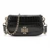 Britten Detachable Chain Crocodile Pattern Leather Underarm Bag Baguette Handheld Crossbody Shoulder Bag Women Bags Black 141015-001