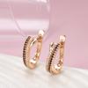 Unusual  Rose Gold Ring Earrings Sets Black White Natural Zircon Cross Geometry Rings For Women Vintage Jewelry Sets