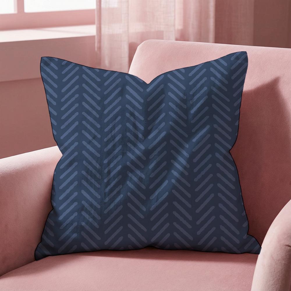 Geometric Line Texture Cushion Cover MultiScene Pillow Cover for Home Car Reversible Soft Durable for Daily Use