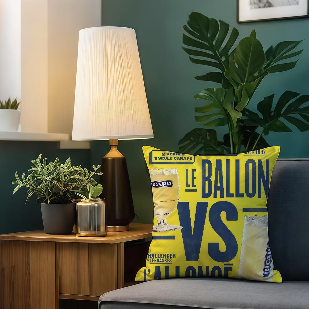 Cushion Cover For B-Beer Sofa Car Office Cafe Soft R-Ricard And Comfortable Double-Sided Printing Pillow Cover