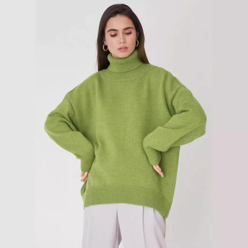 2025 New Style, Sweater, Loose Fit, Semi High Neck, Autumn and Winter, Solid Color Sweater, Loose Design, Winter Inner Sweater, Thick Design