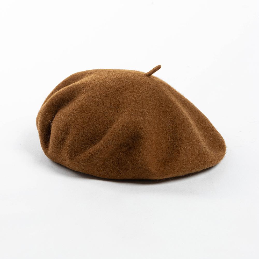 Autumn And Winter Fashion Large Head Circumference Solid Beret Simple And Versatile Women'S Warm Artist Hat