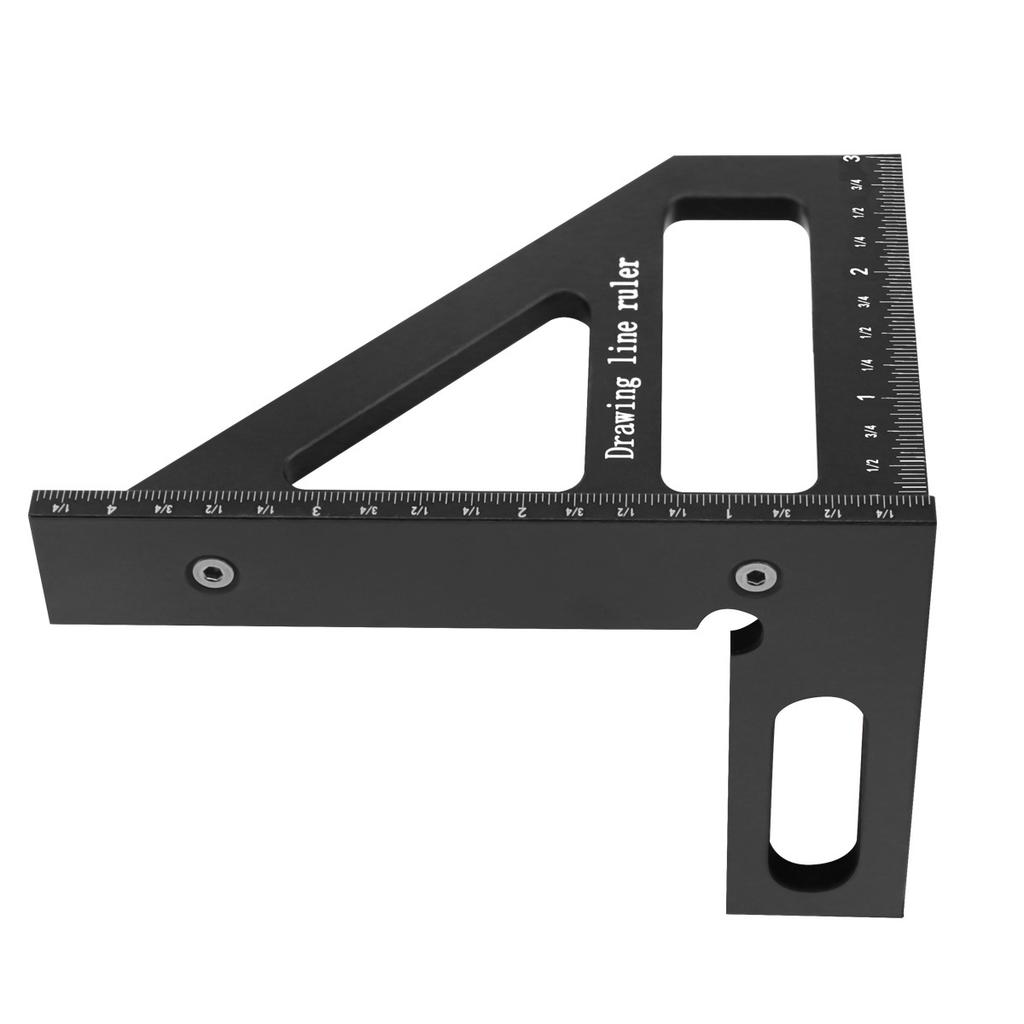 Inch 45 and 90 Degree Aluminum Miter Triangle Ruler - Precision 3D Multi Angle Layout Measuring Tool for Engineer Carpenter
