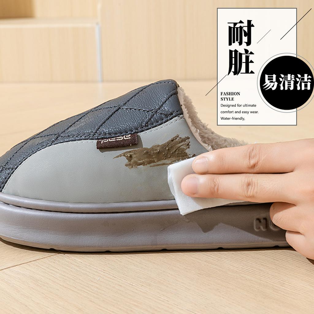 Waterproof Cotton Slippers Winter 2025 New Outdoor Wear Indoor Home Non-slip Thick Bottom Couple Cotton Drag Winter