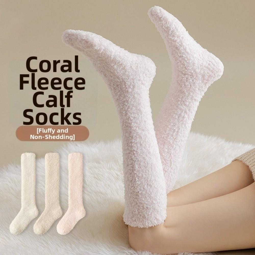 Warm Thigh-high Stockings Coral Fleece Coral Fleece Socks New Knee High Socks for Women and Men