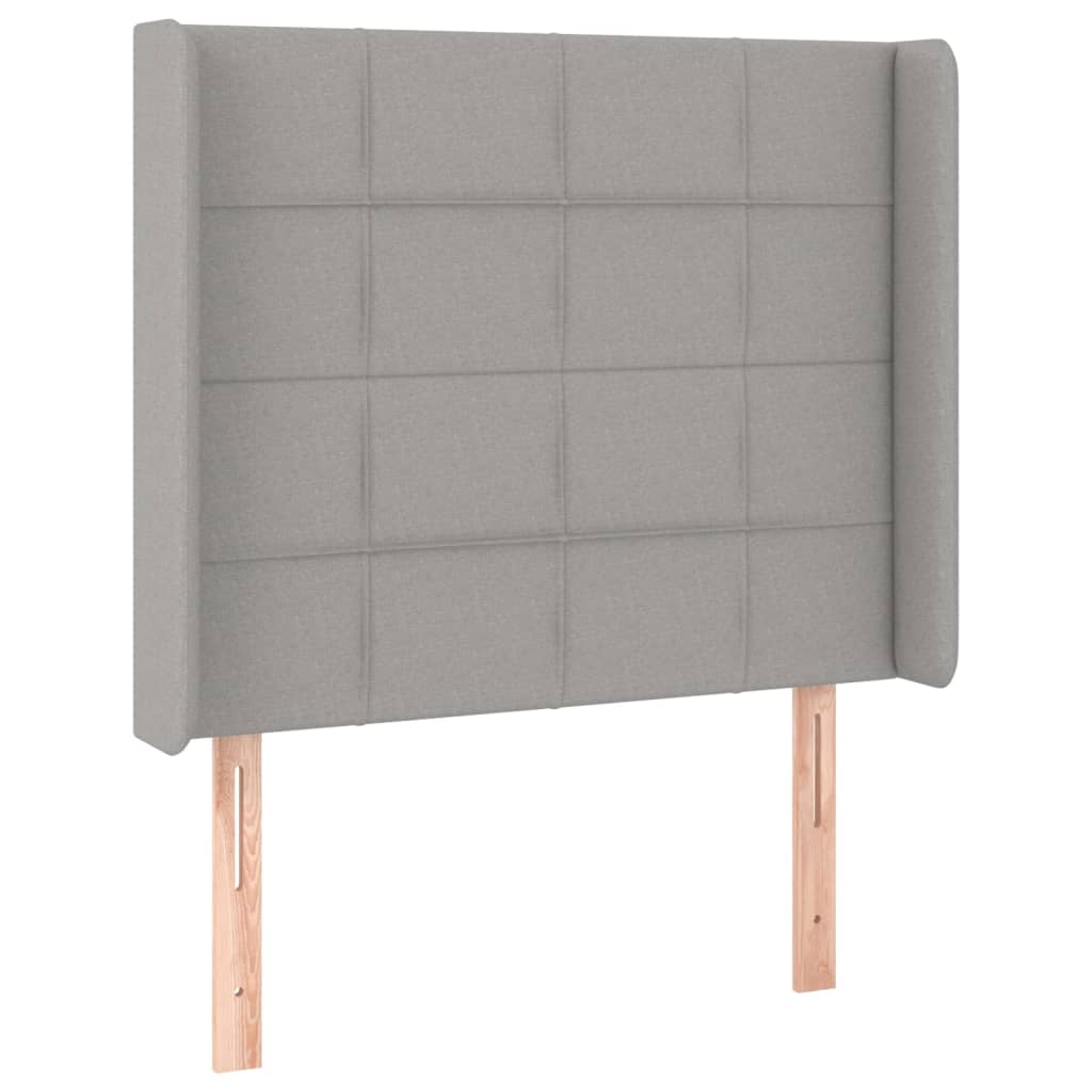 Vidaxl Wingback Headboard, Light Gray, 103X16X118/128 Cm, Fabric