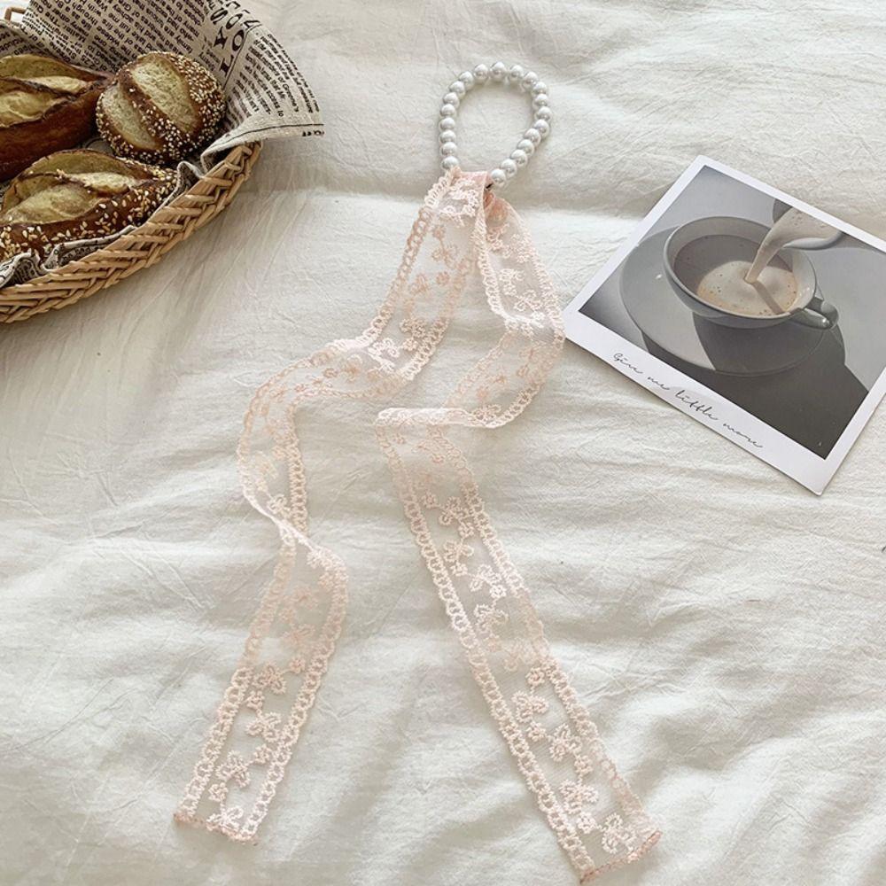 Pearl Sweet Neck Strap French Style Hair Circle Fashion Lace Ribbon Hair Rope Hair Accessory