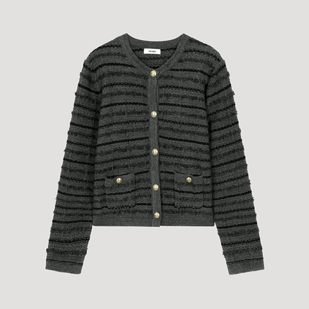 

She S miSS Glitter Round Neck Cardigan SSkcdo31080 Mg MELANGE GRAY/55