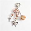 Handmade Beaded Keychain Pearl Heart Beaded Star Pendant Keychain DIY Charm Keychain  For Backpack