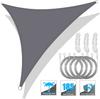 Voile d'ombrage triangulaire Imperméable Voile de jardin Tonnelle 98% Blocage UV Auvent de patio extérieur pour fête avec accessoires d'installation et cordes